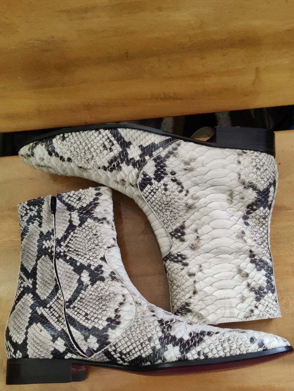 Jean Michael Cazabat Snake Embossed Boots(Sneak) Size 41.5